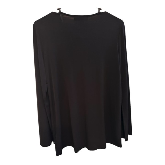 MICHAEL Michael Kors Studded Vneck Tunic Long Sleeves Black Petite Oversized PS - Picture 3 of 7